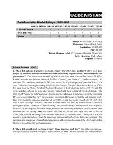 Government of Uzbekistan / Islam Karimov / Uzbek Soviet Socialist Republic / Shukrullo Mirsaidov / Unity / Freedom House / President of Uzbekistan / Politics of Uzbekistan / Uzbekistan / Politics