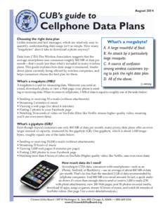 August[removed]CUB’s guide to Cellphone Data Plans