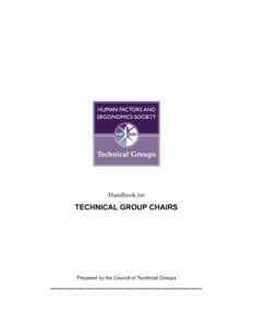 Handbook for  TECHNICAL GROUP CHAIRS Prepared by the Council of Technical Groups