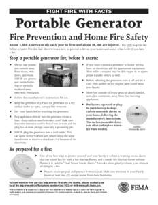 Portable Generator Fire Prevention and Home Fire Safety