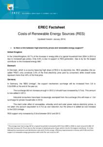 EREC Factsheet Costs of Renewable Energy Sources (RES) (Updated Version: January[removed]PROPO 