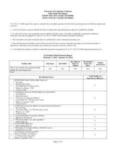 University of Louisiana at Monroe EEO Public File Report KEDM (FM) (FCC Facility ID #[removed]KXUL (FM) (FCC Facility ID #[removed]C.F.R. § [removed]requires this station to annually file in its public inspection file the