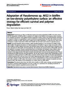 Bacteria / Biofilm / Environmental microbiology / Environmental soil science / Streptococcus mutans / Polysaccharide / Polyethylene / Cellular differentiation / Chemistry of biofilm prevention / Biology / Microbiology / Bacteriology