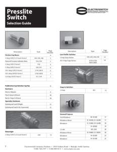 Presslite Switch Selection Guide Description