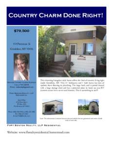 Country Charm Done Right! $79,[removed]Patterson St Geraldine, MT 59446
