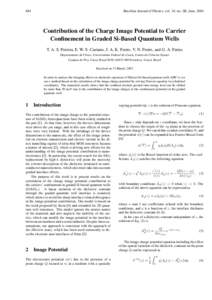 Brazilian Journal of Physics, vol. 34, no. 2B, June, Contribution of the Charge Image Potential to Carrier Confinement in Graded Si-Based Quantum Wells