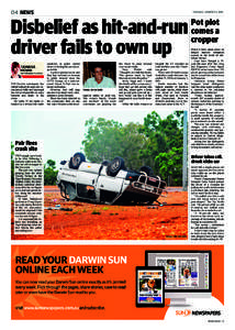 04 NEWS  TUESDAY JANUARYDisbelief as hit-and-run driver fails to own up