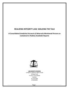 REALIZING INTEGRITY LAW: WALKING THE TALK