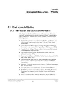Chapter 6  Biological Resources—Wildlife 6.1 Environmental Setting[removed]Introduction and Sources of Information