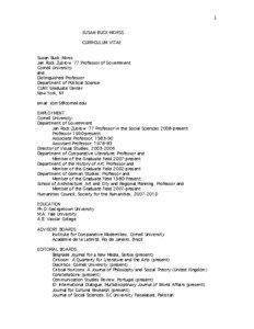 1 SUSAN BUCK-MORSS CURRICULUM VITAE