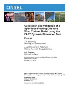 Calibration and Validation of a Spar-Type Floating Offshore Wind Turbine Model using the FAST Dynamic Simulation Tool: Preprint