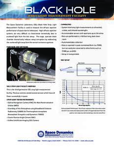 SDL/11-634C  STRAY LIGHT MEASUREMENT FACILITY The Space Dynamics Laboratory (SDL) Black Hole Stray Light  CAPABILITIES