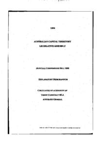 1993  AUSTRALIAN CAPITAL TERRITORY LEGISLATIVE ASSEMBLY  JUDICIAL COMMISSIONS BILL 1993