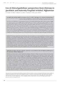 Eastern Mediterranean Health Journal La Revue de Santé de la Méditerranée orientale EMHJ  •  Vol. 21  No. 2  •  2015  Use of clinical guidelines: perspectives from clinicians in