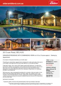eldersmidland.com.au  30 Cruse Road, BELHUS GRANDEUR RESIDENCE WITH COMMANDING VIEWS on 4.0 ha (10 acres approx) - Viewing by Appointment. Ever dream of that place that takes your breath away!