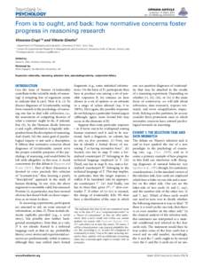 From is to ought, and back: how normative concerns foster progress in reasoning research