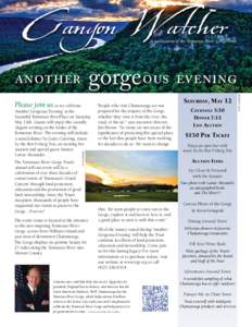 A publication of the Tennessee River Gorge Trust  Please join us as we celebrate The Tennessee River Gorge Trust’s annual sell-out event will be a