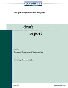 Freight Needs and Project Identification