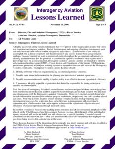 Interagency Aviation  Lessons Learned No. IALL[removed]November 15, 2006