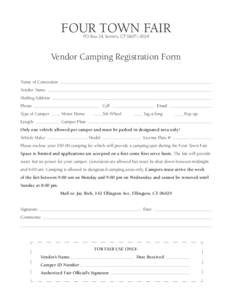 Four Town Fair PO Box 24, Somers, CT[removed]Vendor Camping Registration Form Name of Concession Vendor Name