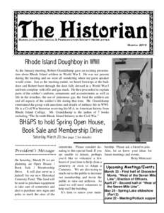 1  Burrillville Historical & Preservation Society Newsletter March[removed]Rhode Island Doughboy in WWI