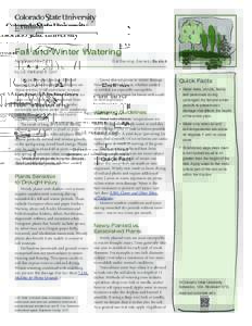 Fall and Winter Watering Fact Sheet No.	 7.211 Gardening Series| Basics  by J.E. Klett and R. Cox*