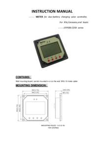INSTRUCTION MANUAL[removed]METER for duo-battery charging solar controller, For RVs,Caravans,and boats[removed]EPIPDB-COM
