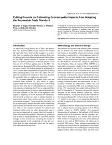 AgBioForum, 5(3): . ©2002 AgBioForum.  Putting Bounds on Estimating Economywide Impacts from Adopting the Renewable Fuels Standard Stephen J. Vogel, Kenneth Hanson, J. Michael Price, and Gerald Schluter