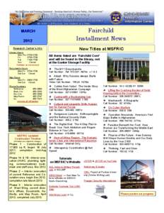 2012  Fairchild Installment News  Research Center’s Info