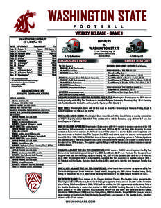 WEEKLY RELEASE - GAME[removed]SCHEDULE/RESULTS (0-0, 0-0 Pac-12) RUTGERS vs.