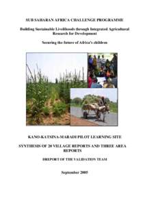 SUB SAHARAN AFRICA CHALLENGE PROGRAMME Building Sustainable Livelihoods through Integrated Agricultural Research for Development Securing the future of Africa’s children  KANO-KATSINA-MARADI PILOT LEARNING SITE