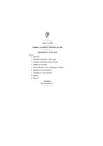 ———————— Number 15 of 2006 ———————— CRIMINAL LAW (SEXUAL OFFENCES) ACT 2006 ———————— ARRANGEMENT OF SECTIONS