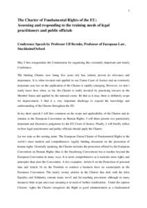 1  The Charter of Fundamental Rights of the EU: Assessing and responding to the training needs of legal practitioners and public officials