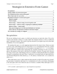 Strategies in Extensive-Form Games  Page 1 Strategies in Extensive-Form Games