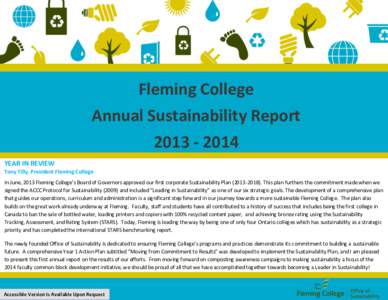 1  Fleming College Annual Sustainability Report[removed]YEAR IN REVIEW