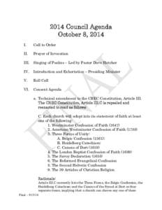 2014 Council Agenda October 8, 2014 I. Call to Order