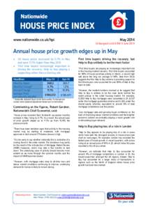 www.nationwide.co.uk/hpi  May 2014 Embargoed until[removed]June[removed]Annual house price growth edges up in May