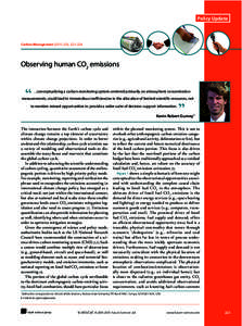 Policy Update  Carbon Management), 223–226 Observing human CO2 emissions