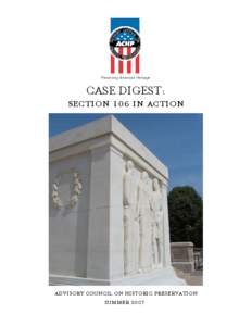 Preserving America’s Heritage  CASE DIGEST: section 106 in action  advisory council on historic preservation