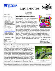 aqua-notes 150 Sawgrass Road Bunnell, FL[removed]7464  Volume 10, Issue 1