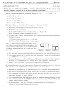 MATHEMATIK-WETTBEWERBDES LANDES HESSEN  2. RUNDE AUFGABENGRUPPE A