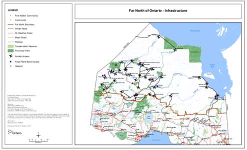 Far North of Ontario - Infrastructure  LEGEND First Nation Community Community Far North Boundary