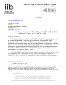 INSTITUTE OF INTERNATIONAL BANKERS 299 Park Avenue, 17th Floor New York, N.Y[removed]Direct: ([removed]Facsimile: ([removed]Main: ([removed]
