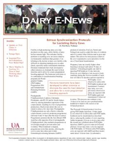 Dairy E-News June 2013 Inside: ■ Update on Trich Cases in