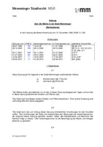 Memminger Stadtrecht MStR[removed]Satzung über die Märkte in der Stadt Memmingen