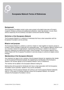 Microsoft Word - Europeana Network - Terms of Reference.doc