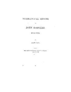 BIOGRAPHICAL MEMOIR  JOHN RODGEftS.