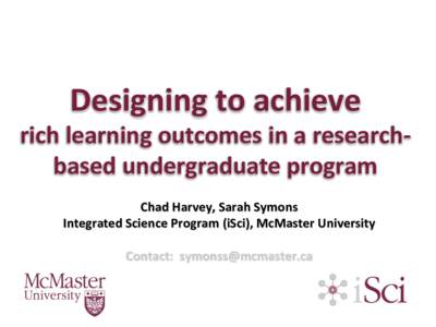 Knowledge / Pedagogy / ISCI / McMaster Integrated Science / Education / Academia / Interdisciplinarity