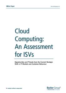 Software industry / Cloud applications / Cloud infrastructure / Independent software vendor / Software as a service / Azure Services Platform / Salesforce.com / OpSource / Micro ISV / Cloud computing / Centralized computing / Computing