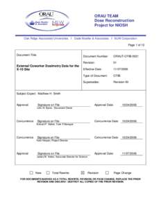ORAU TEAM Dose Reconstruction Project for NIOSH Oak Ridge Associated Universities I Dade Moeller & Associates I MJW Corporation Page 1 of 12